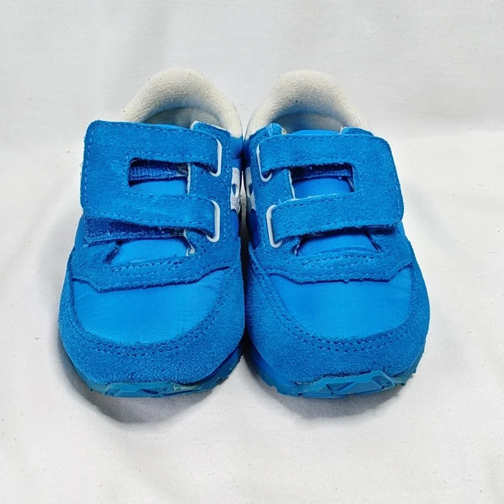 Saucony Baby Jazz H&L Sneakers Blue Suede Nylon Hook Loop 5.5M New